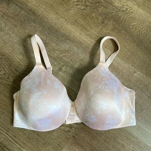 Bali Pink Floral T Shirt Bra Lightly Lined Size 38D